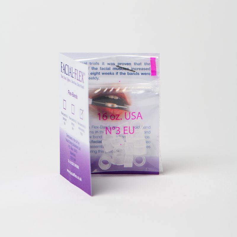 No.3 Facial Flex Bands. Packet of 15 latex-free resistance bands for the Facial Flex Facial Exerciser